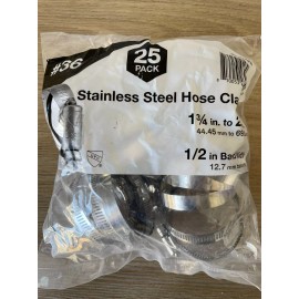 Apollo Adjustable Hose Clamps, Many Size Variations Bulk Stainless Steel 304 New-Sealed - 1 3/4" to 2 3/4" (25 Pack)
