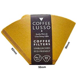 Size 1/No.1/101 Coffee Filter Papers by COFFEE LUSSO, Cone Shaped, Unbleached, Eco Friendly (200)