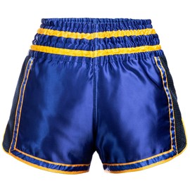 Hardcore Muay Thai - Pantalones cortos de combate para hombre, color azul, Azul, X-Small
