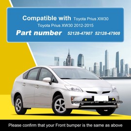 Car Front Bumper Tow Hook Cover Compatible with Toyota Prius XW30 2012 2013 2014 2015 Trailer Cover Cap 52128-47907 52128-47908 Small Lid Towing Eye Cap White