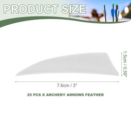 YELARXI Arrow Vanes Turkey Archery Arrows Feather Fletching, 3 Inch Left Wing Fit for Hunting Target Shooting (25Pcs White)