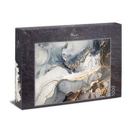 Ulmer Puzzleschmiede - Puzzle "Gold Veins" - Modern 1000 Piece Puzzle Made in Germany - Abstract Colour Art as Stylish Impossible Puzzle - Heavy Puzzle for Multiple Puzzle Evenings