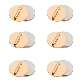 6pcs Mini Magnetic Brooch Pin Converter, Harm Free Clothing Magnet Buckle Magnet Metal Lapel Pin, Pin Holder Magnet Almost Invisible Metal Pin Backs for Scarf Hijab Shawls Thin Fabric (Gold)