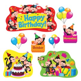 Trend Monkey Mischief Birthday Bulletin Board Set, Classroom Decor