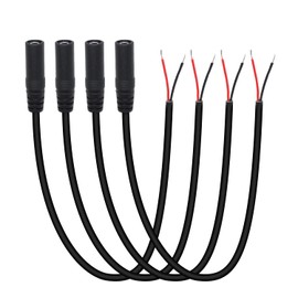 Maixbomr 4Pcs 3.5mm Female Plug to 2Pin Bare Wire Open End Cable 1.6FT, TS 2 Pole 1/8'' 3.5mm Female Plug to Bare Wire Audio Wire Replacement Cable, for 3.5mm Jack Connector Audio DIY Cable Repair