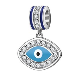 SOUKISS Evil Eye Charms 925 Sterling Silver Symbol of Insight Bead Lucky Charm for European Bracelet(C)