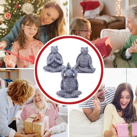 Yeomoo Meditation Yoga Turtle Firguren Zen Garden Decoration Living Room - Resin Turtle Garden Figures Miniature Decorative Desk Accessories Gifts for Women Children Girlfriend Birthday Pack of 3