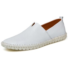 Noblespirit Men's Genuine Leather Shoes | Premium Mens Loafer Shoes with Ultra-Soft Cushioning for Effortless Walking & Driving | Slip-On Rubber Sole Casual Footwear | Ideal for Young Adults, Middle-Aged & Senior Gentlemen NSLFS956-Wh46