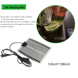 YOUMU Reptile Heating Pad- (5W/15W/25W/35W) Temperature Adjustable Terrarium Heat Mat for Turtle/Snake/Frog/Lizard/Small Animals/Plant Box (5W(7.08in5.9in))