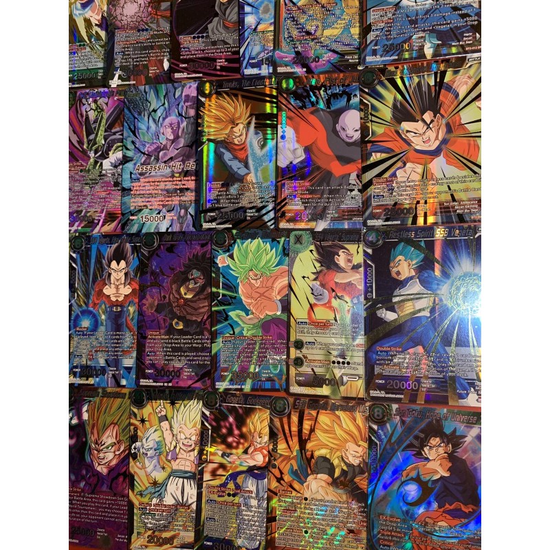 5 Super Rare SR Dragon Ball Super Cards - Gold