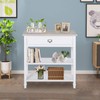 Kinlife 3-Tier Console Table with Drawer and Storage Shelf Multi-Functional