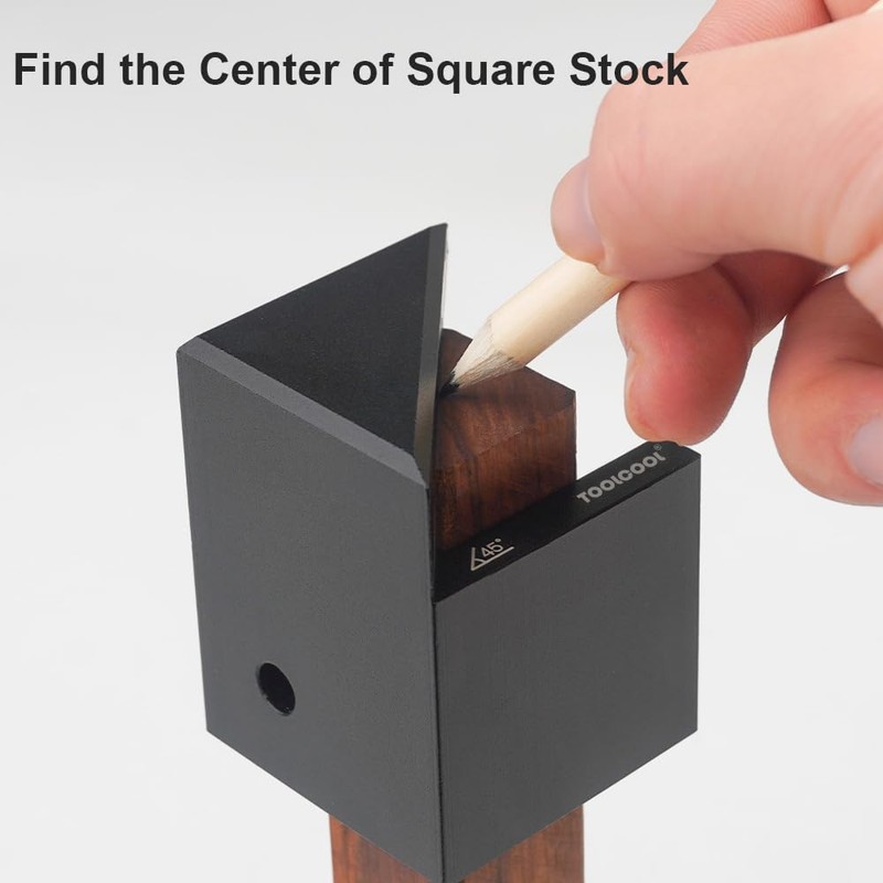 TOOLCOOL Center Finder Tool Woodworking Centering Tool 45 Degree Angle
