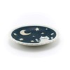 Needzo Japanese Blue Lucky Cat and Moon Design Plate, 5