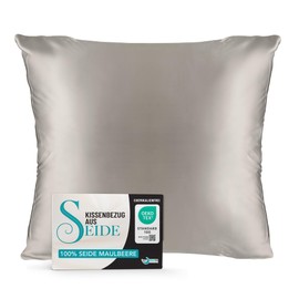 Dreamzie - Silk cushion cover - 100% mulberry silk, 19 momme, double-sided Oeko-TEX® - silk pillowcase for hair and skin - anti-ageing, anti-bed bugs.