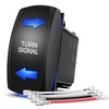 Nilight Turn Signal Switch Blue 4Pin ON-Off-ON Laser Etched SPDT