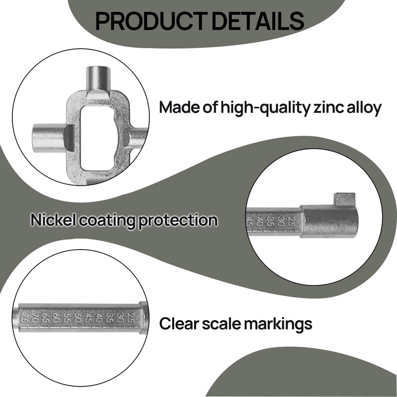 keyxer Short universal construction key, universal key, zinc alloy architect