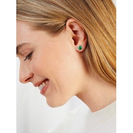 ChicSilver Princess Cut Purple Amethyst Gemstone Stud Earrings for Women 925 Sterling Silver Small Square February Birthstone Ear Studs Jewelry Hypoallergenic