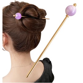 Herbeluemily Kanzashi Hair Stick, Hair Accessories, Simple, Modern, Single Piece, Women's, Kimono, Lavender