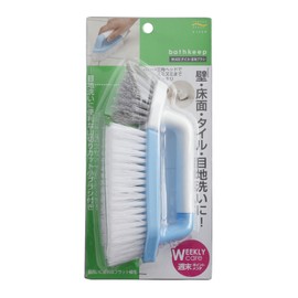 アイセン 掃除ブラシ ブルー・ホワイト 約縦5.5×横20×高さ9cm バスキープ 工業 風呂 タイル・目地ブラシ 小ブラシ付き BKA02