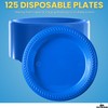 1InTheHome Blue Party Plates, Blue Dessert Plates, Disposable Plastic Plates,