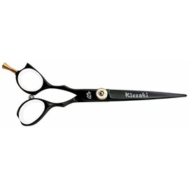 Kissaki Left Handed Hair Scissors Sensuki L 6.0 inches Black W Titanium Hair Cutting Shears Barber Scissors