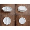 Tableware East Divider Dish Small Snack Plate 2 Dividers White