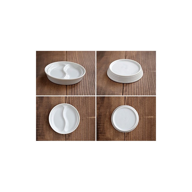 Tableware East Divider Dish Small Snack Plate 2 Dividers White