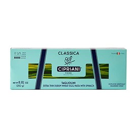 Cipriani Food Tagliolini Egg Pasta Noodles with Spinach - USDA Organic Italian Pasta, Extra Thin Egg Noodle Pasta from Italy, Non-GMO & Kosher - 250 Gram (Pack of 2)
