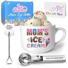 LRUIOMVE Mothers Day Mom Gift from Son Daughter, Mom’s Ice Cream Bowl Shovel Spoon Set Present, Ideal Mother's Day Gift, Cute Birthday Gift for Mom, Mother, Mama from Kids Son