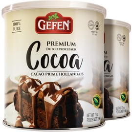 Gefen 100% Pure Premium Dutch Processed Cocoa 7oz (2 Pack), Kosher for Passover