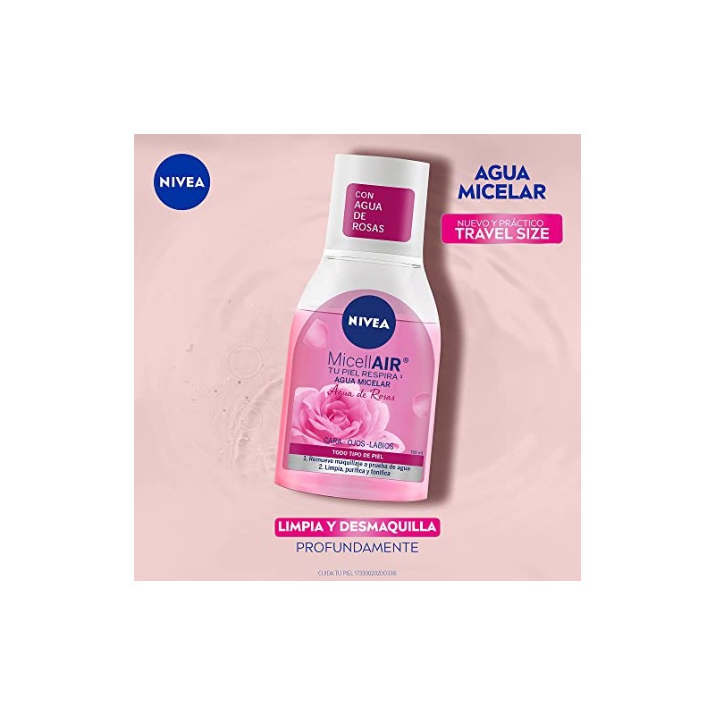 NIVEA Agua de Rosas Agua Micelar (100 ml) - Remueve