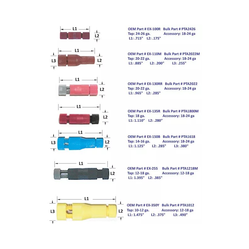 posi-products 10 Pack RED Posi-Tap #PTA2426 24-26 ga Red/Black wire