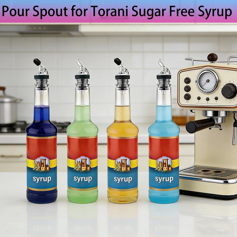 Pour Spout for Torani Sugar-Free Syrup 25.4 Fl Oz Bottle，Pourers