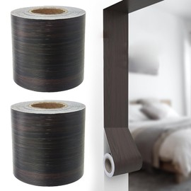 Jaczora 2 PACK Black Walnut Color Wood Grain Repair Tape, 1.9inch32ft Durable Realistic Multi-Use Patch for Furniture, Flooring, Doors, Windows, Handicraft DIY