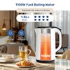 YSSOA Electric Kettle, 1.8L Double Wall, 304 Stainless Steel Interior,