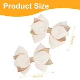 ZAMXHUG Bow Hair Clips - Hair Clip Hair Bows Girls Non-Slip Crocodile Hair Clips Hair Accessories Fashion Girls Hair Accessories Women Christmas Wedding Birthday (4 Pieces)