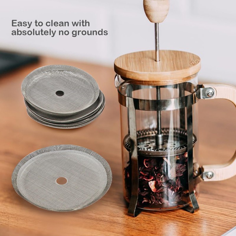 10Pcs Coffee Press Filters, Coffee Press Replacement Filter, Reusable Stainless