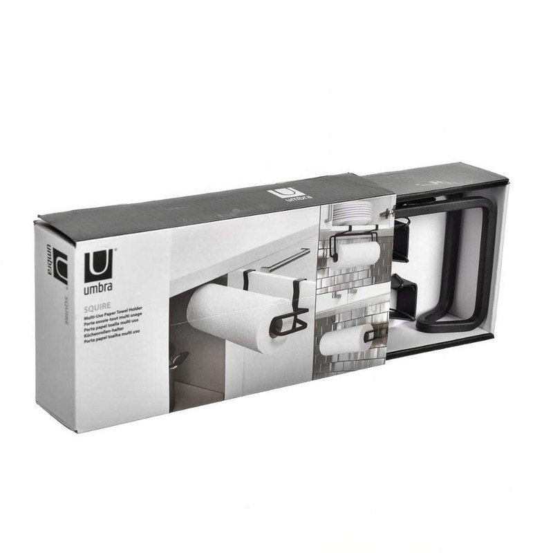 umbra/スクワイヤー マルチ ペーパータオルホルダー ブラック アンブラ キッチン 紙 ペーパー キッチンペーパー フック