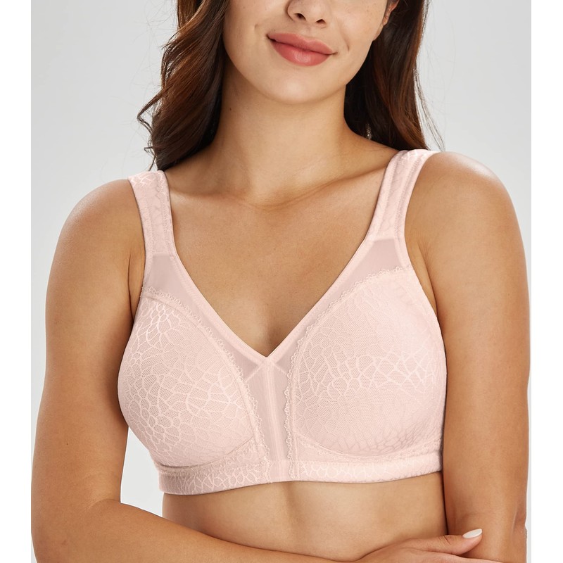 Lemorosy Full Coverage Non Padded Wireless Minimizer Bra Women's Plus