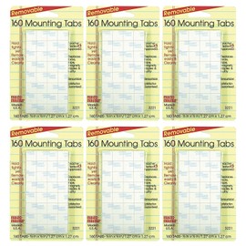Miller Studio MIL3221-6 Magic Mounts Removable Mounting Tabs, 1/2 x 1/2-Inch, Clear, 160 Per Pack, 6 Packs (MIL3221-6)
