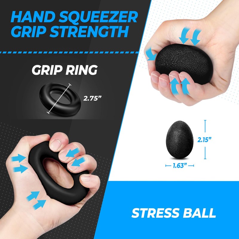 roygra Hand Grip Strengthener, Adjustable Grip Strength Trainer with 4
