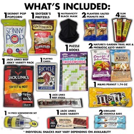 Man Cave Gift Box, Variety Pack (20 Count) Snack Care Package, Gift for Him, College Student, Birthday, Father's Day, Dad