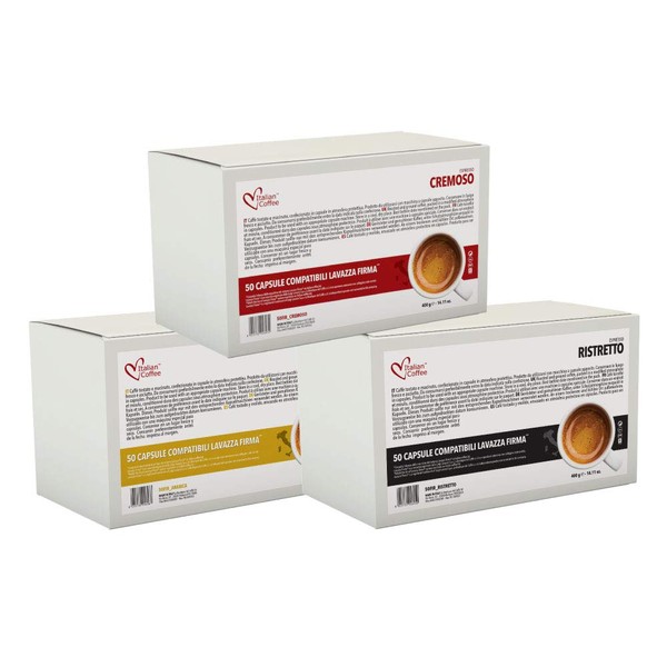 Italian Coffee capsules compatible with RIVO machines (Arabica/Cremoso/Ristretto, 150)