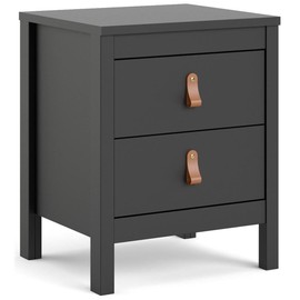 Tvilum, Black Matte Madrid 2 Drawer Nightstand