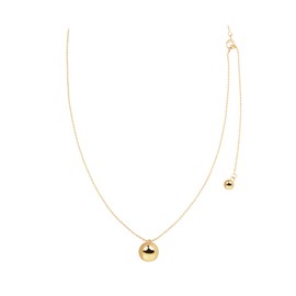 Gold&Deer 14KGP drop ball point long necklace white gold / 골드앤디어 14KGP 드롭 볼 포인트 롱 목걸이 화이트골드