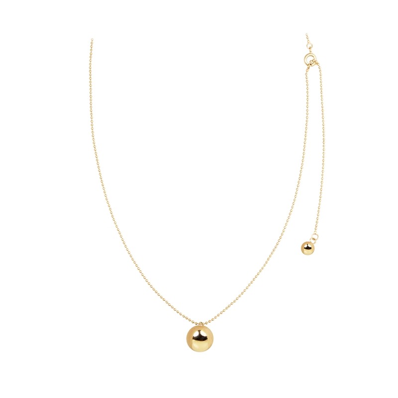 Gold&Deer 14KGP drop ball point long necklace white gold /