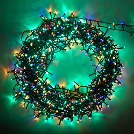 SHATCHI 1000LEDs Christmas Tree Compact Cluster Fairy Lights Multifunction 8 Light Modes, Timer Green Cable Indoor/Outdoor Low Voltage Holiday Home Decorations