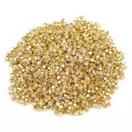 Tomotato Rhinestones, 3D Anti Scratch Single Claw Clear Sewing on Rhinestones, Gems Stones Accessories for DIY Clothing and Crafts Making (Golden)