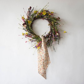 2Pcs Floral Easter Wreath Sash for Front Door Farmhouse Spring Door Flowers Sash for Wreath for Front Door Decor Accessories 4.3" x 59"