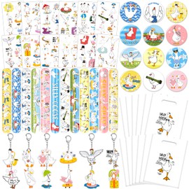 Silly Goose Party Favors, Funny Silly Goose Temporary Tattoos Slap Bracelets Badges Keychains Gift Bags for Silly Goose Birthday Party Decorations Supplies for Kids Teens Boys Girls Classroom Rewards